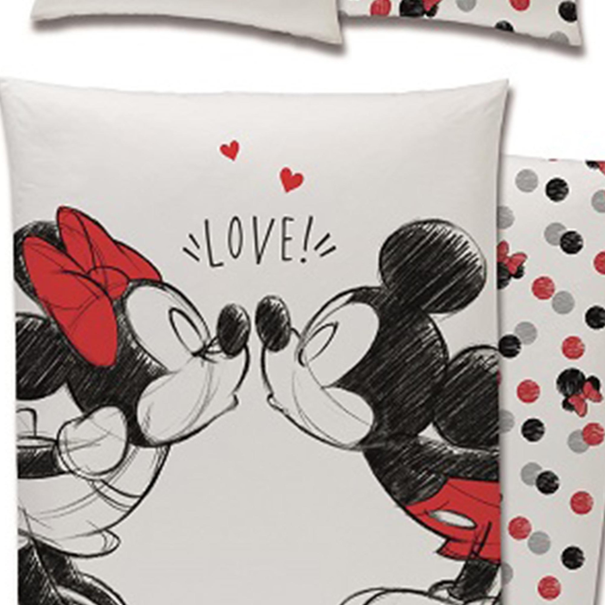 Voir la diapositive 2 : DISNEY Parure de lit enfant 140x200 cm mickey mouse et minnie 100% coton