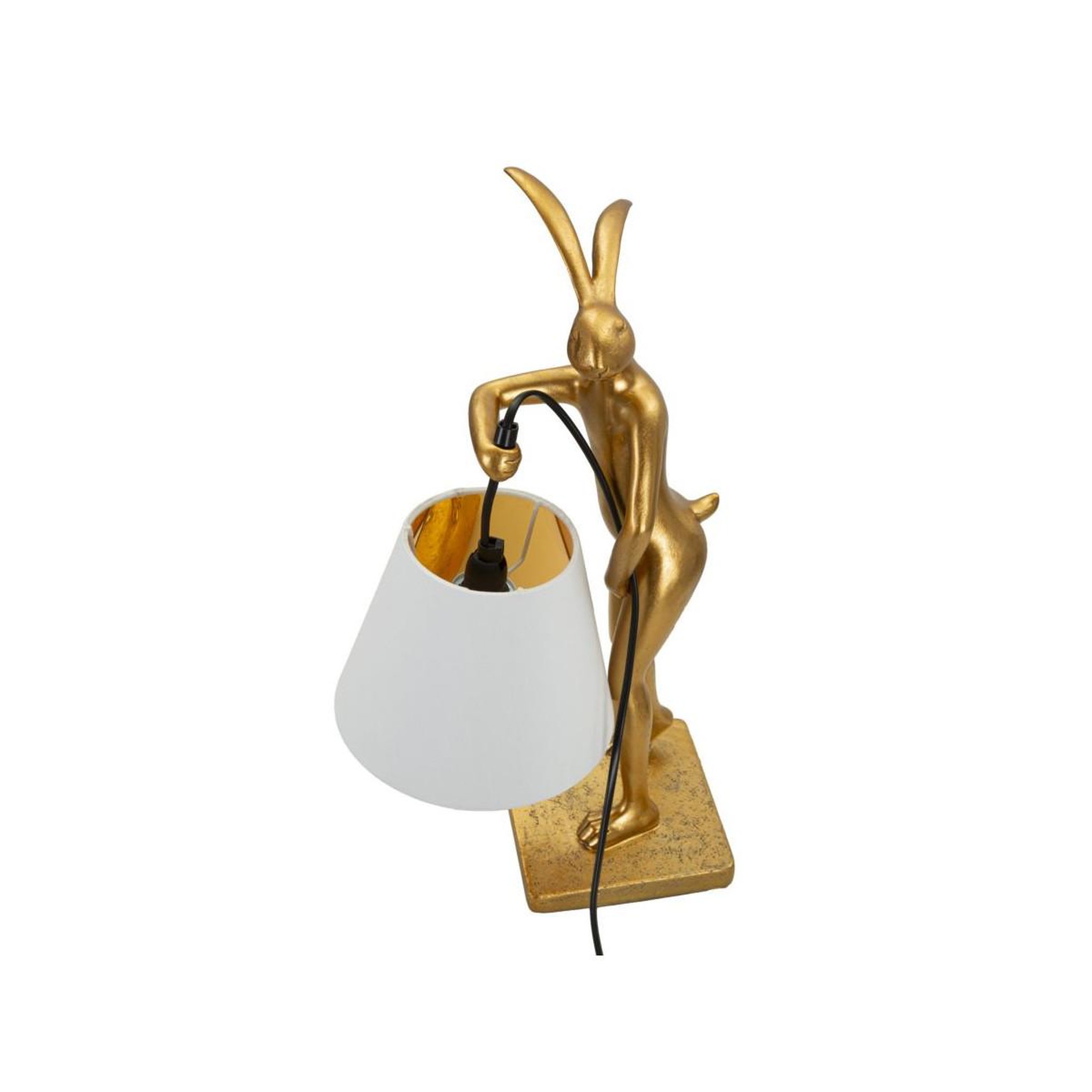 Voir la diapositive 5 : Paris Prix Lampe à poser en résine  lapin  47cm or & blanc