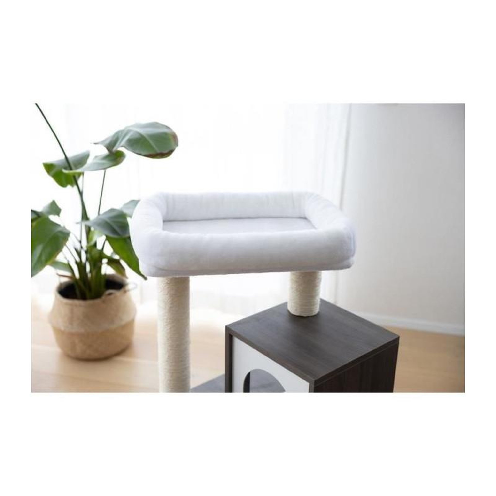 Voir la diapositive 3 : KERBL Arbre a chat - 48x44x86cm - Flair - KERBL - Blanc/gris - Sisal