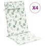 Voir la diapositive 2 : VIDAXL Coussins de chaise a dossier haut lot de 4 modele de feuille