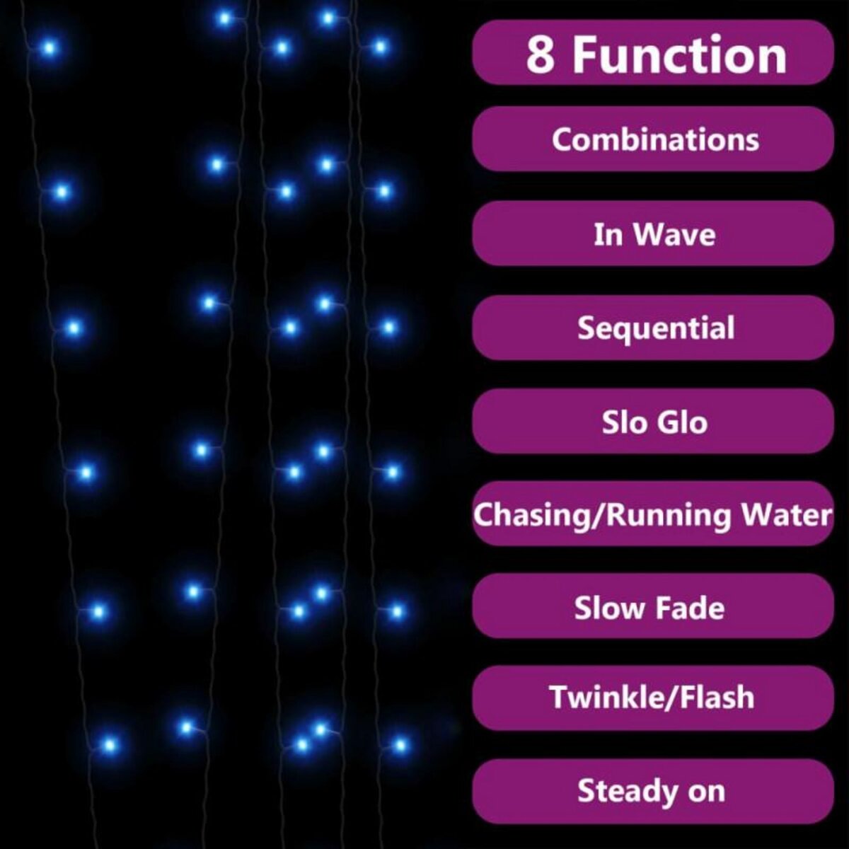 VIDAXL Lampes solaires 2 pcs 2x200 LED Bleu Intérieur Extérieur