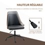 Voir la diapositive 4 : VINSETTO Chaise de bureau manager design vintage pivotante hauteur réglable bois peuplier acier revêtement synthétique noir