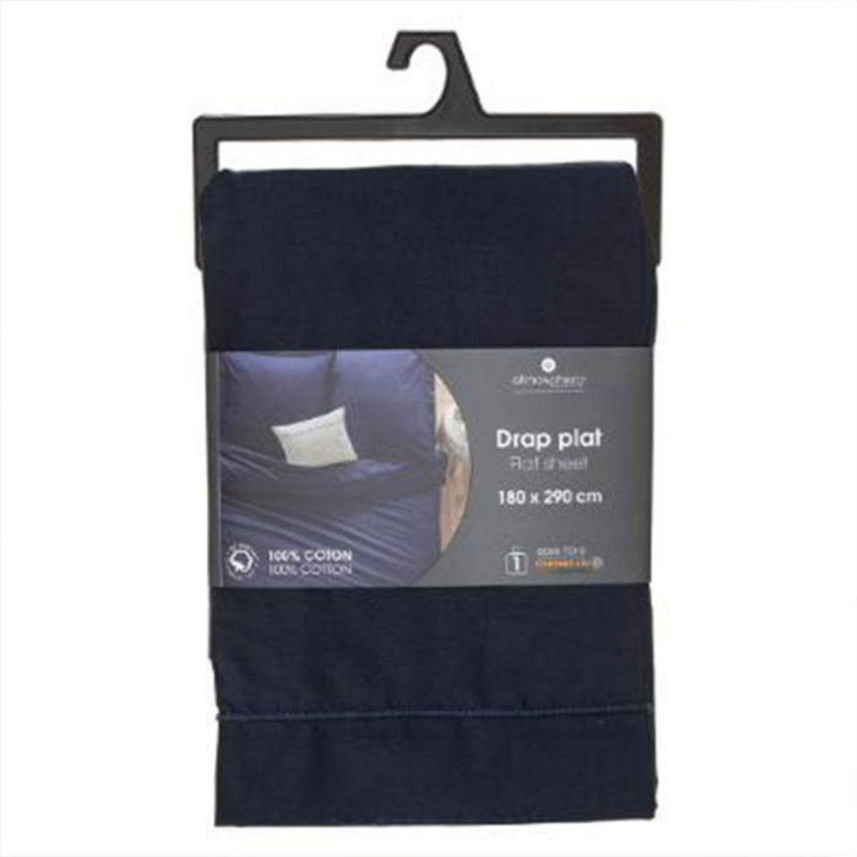 ATMOSPHERA Drap Plat  Intérieur  240x290cm Encre