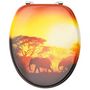 Voir la diapositive 5 : VIDAXL Siege de toilette avec couvercle MDF Design de savane