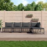 VIDAXL Salon de jardin 5 pcs avec coussins anthracite resine tressee