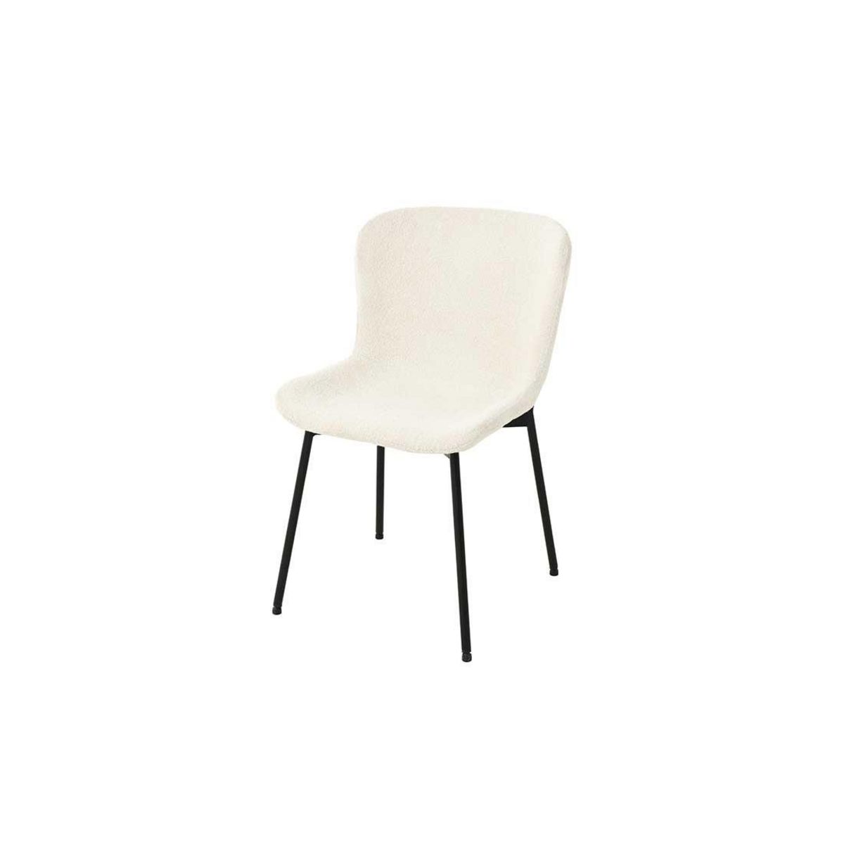 LISA DESIGN Castillo - lot de 4 chaises - beige - en tissu bouclette