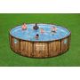 Voir la diapositive 1 : BESTWAY Piscine hors sol ronde Power Steel SwimVista tubulaire motif effet rotin tressé avec hublots 488x122cm  