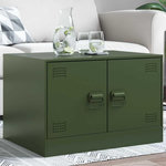 VIDAXL Table basse vert olive 67x50x44 cm acier