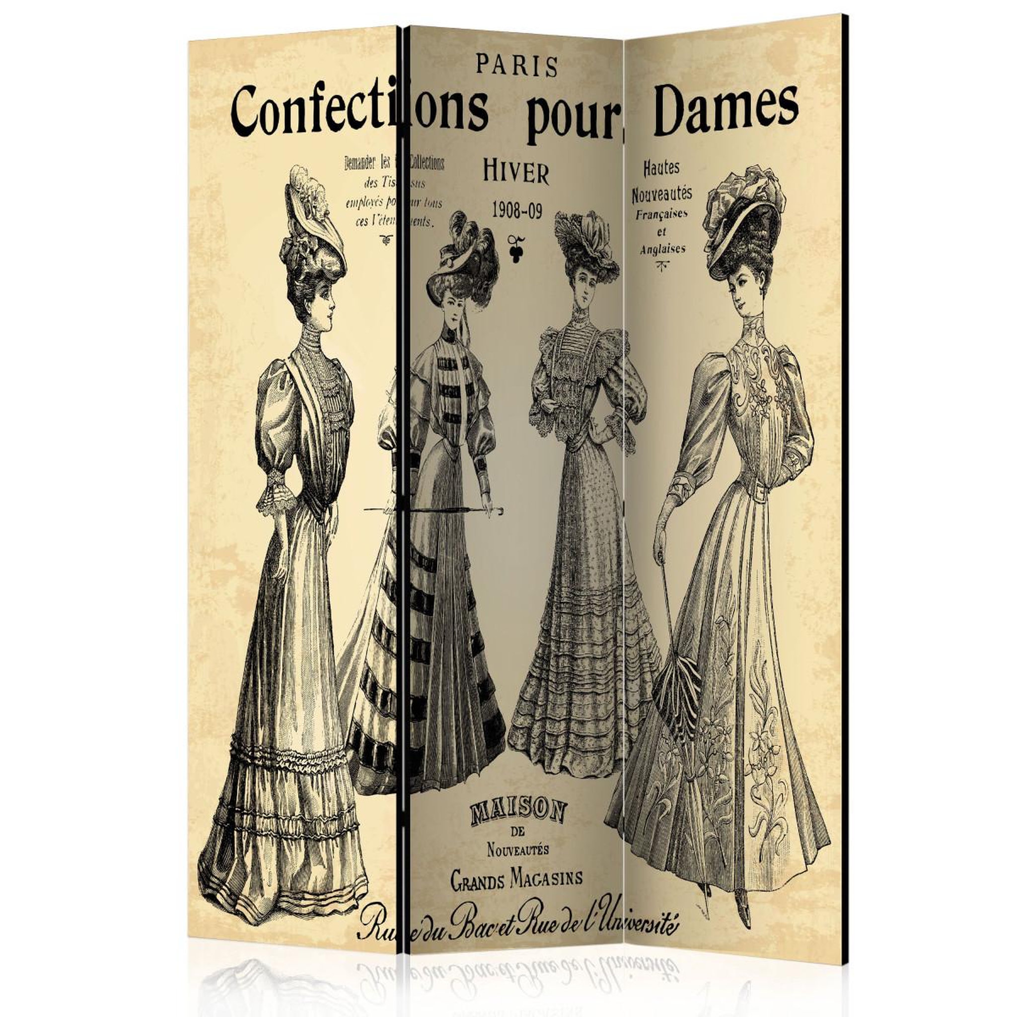 Paris Prix Paravent 3 volets  confections pour dames  135x172cm