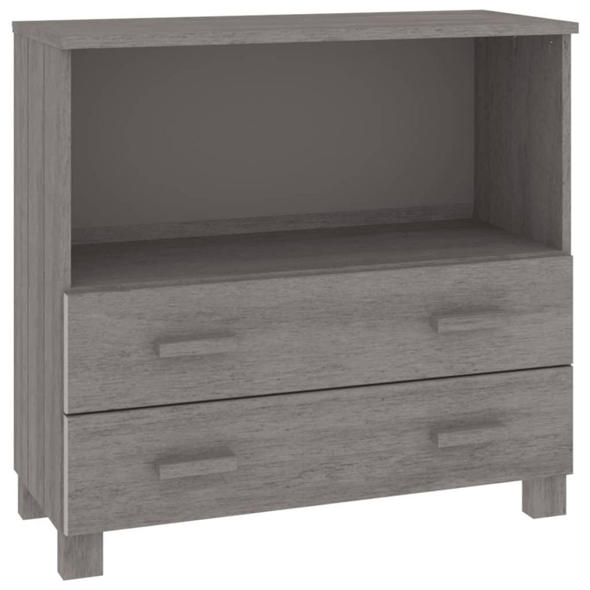 VIDAXL Buffet HAMAR Gris clair 85x35x80 cm Bois massif de pin