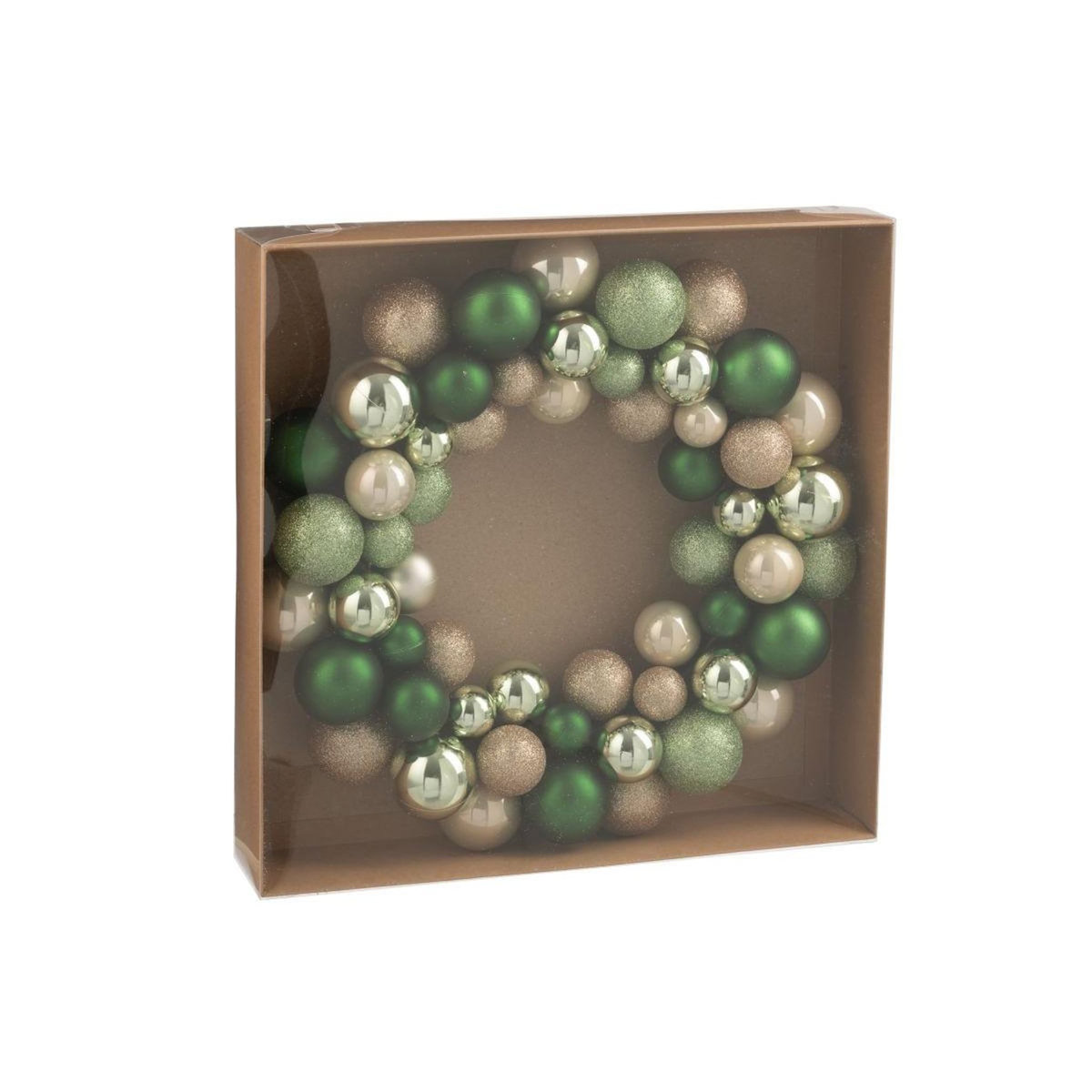 Paris Prix Couronne Boules de Noël  Night  35cm Vert & Écru