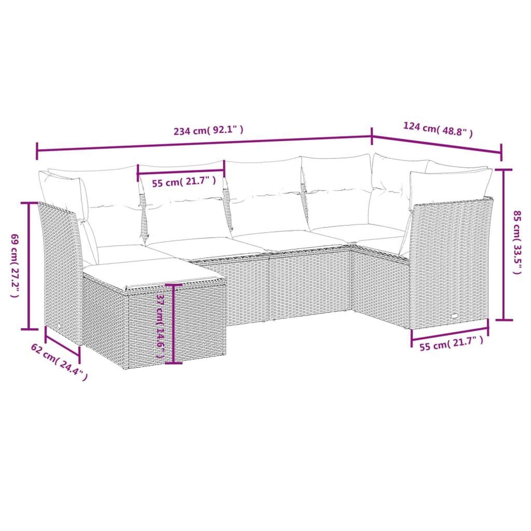 Voir la diapositive 5 : VIDAXL Salon de jardin 6 pcs avec coussins noir resine tressee