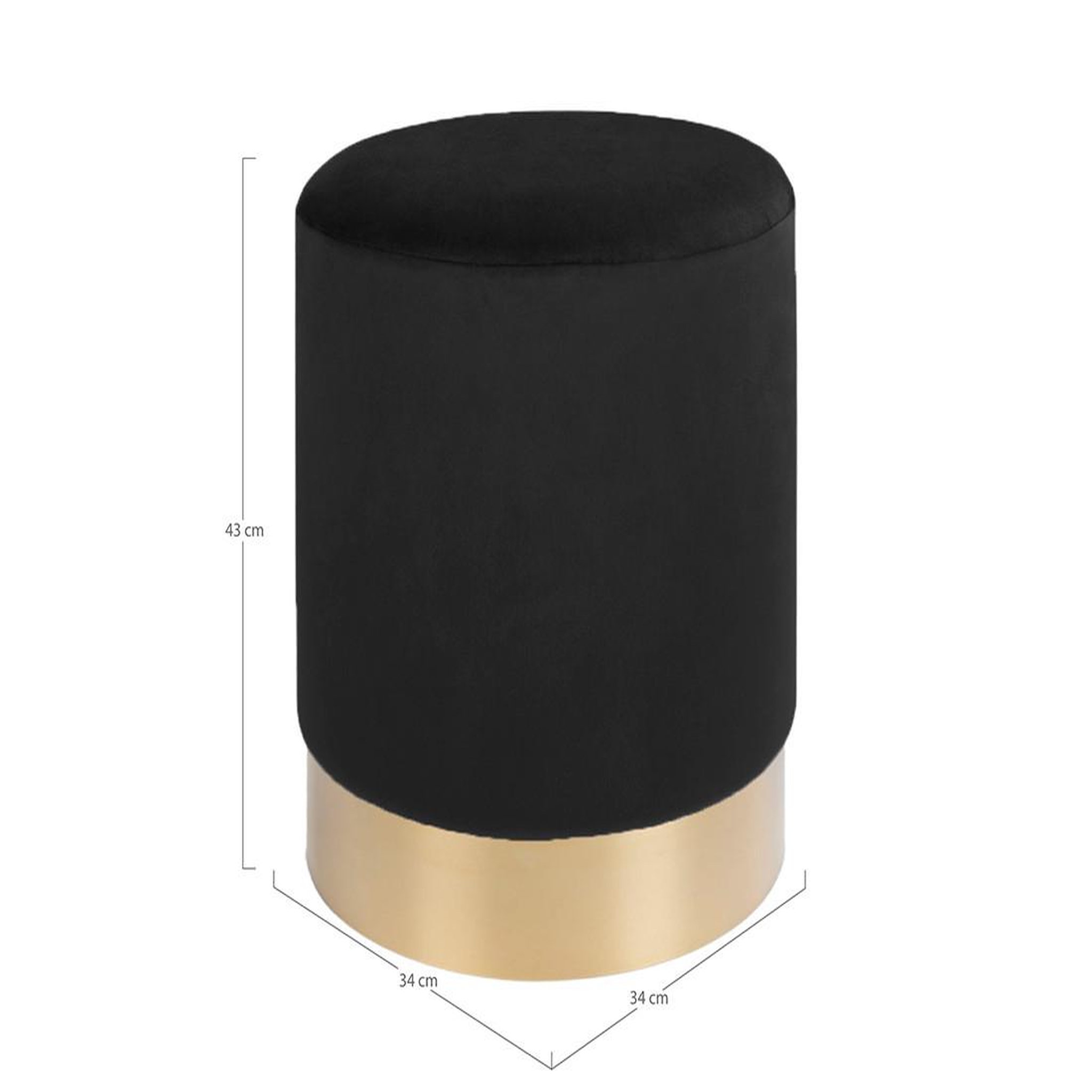 Voir la diapositive 4 : BEST MOBILIER Velana - pouf - en velours