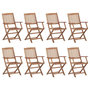 Voir la diapositive 3 : VIDAXL Chaises pliables d'exterieur et coussins lot de 8 Bois d'acacia