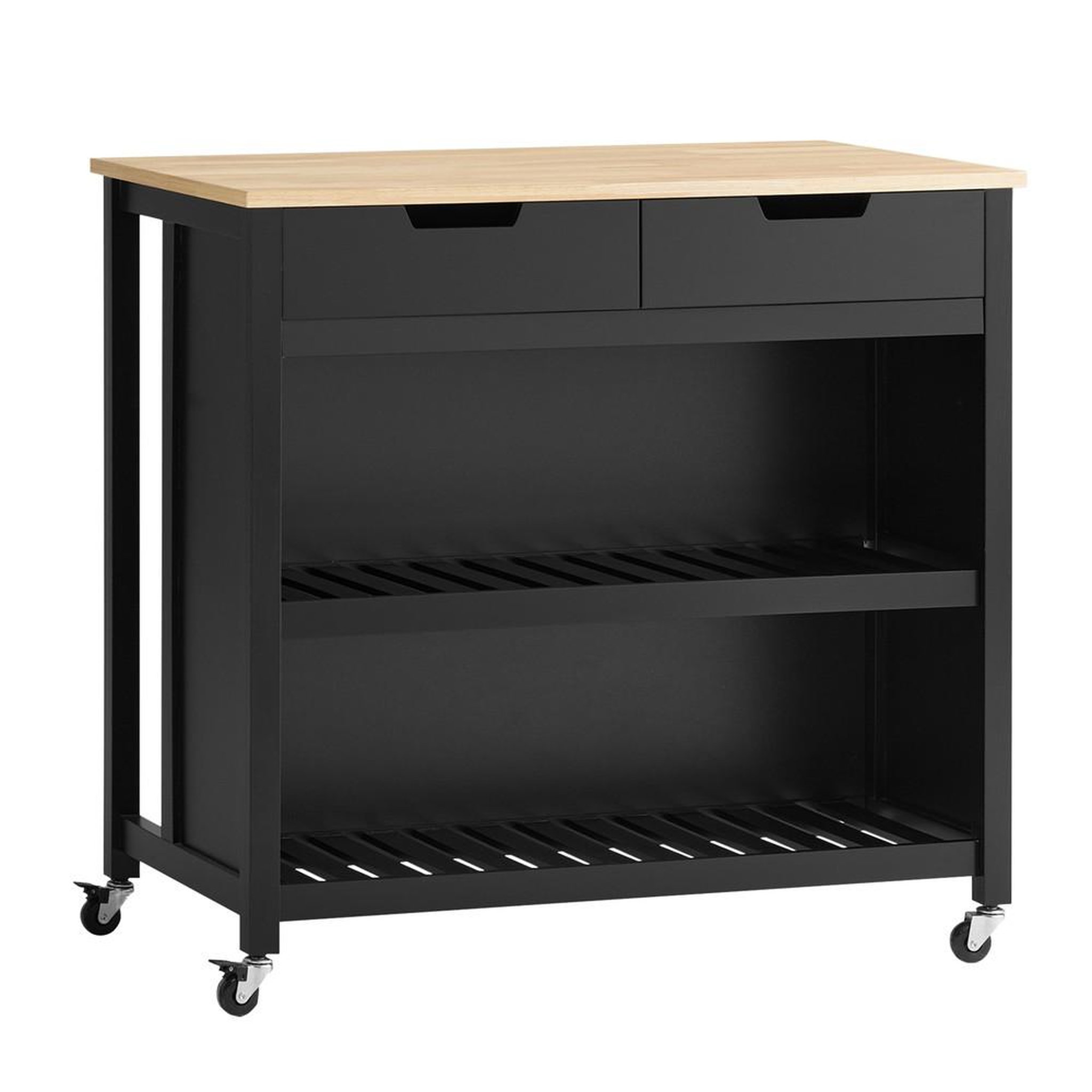SOBUY SoBuy - Îlot De Cuisine à deux tiroirs - Moderne - FKW74. Coloris disponibles : Noir, Blanc