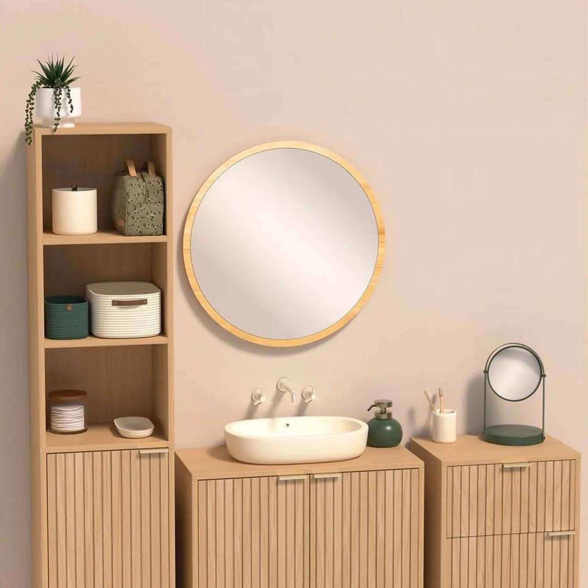 Voir la diapositive 2 : FIVE Miroir pivotant grossissant  duo  26cm vert