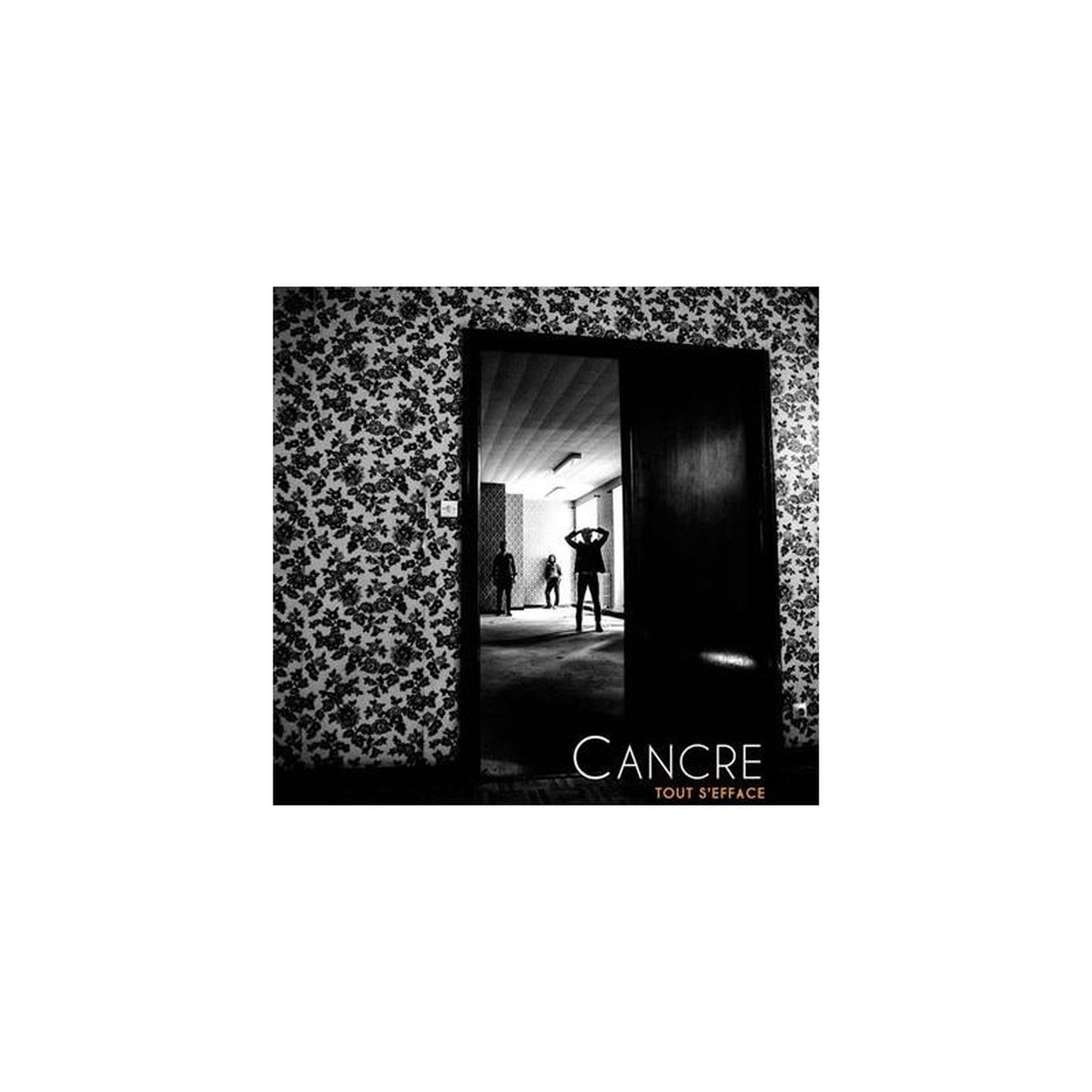 Vinyle monochrome noir et blanc « tout s'efface » visuel de pochette carré