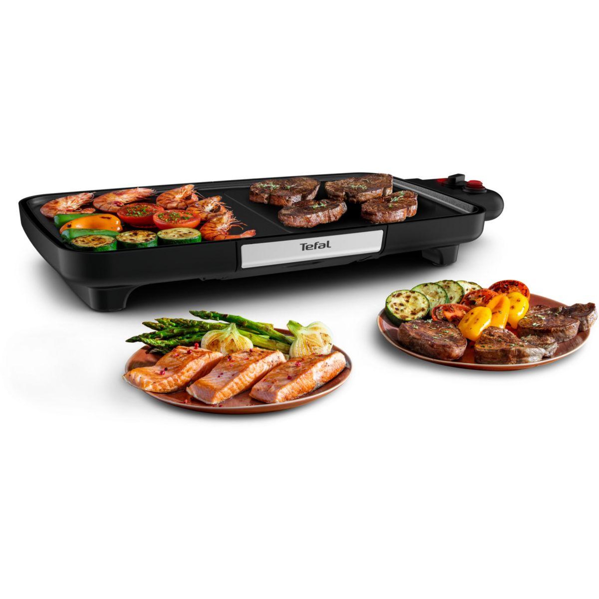 Voir la diapositive 2 : TEFAL Plancha électrique CB641810 noir à poser, 50x26 cm