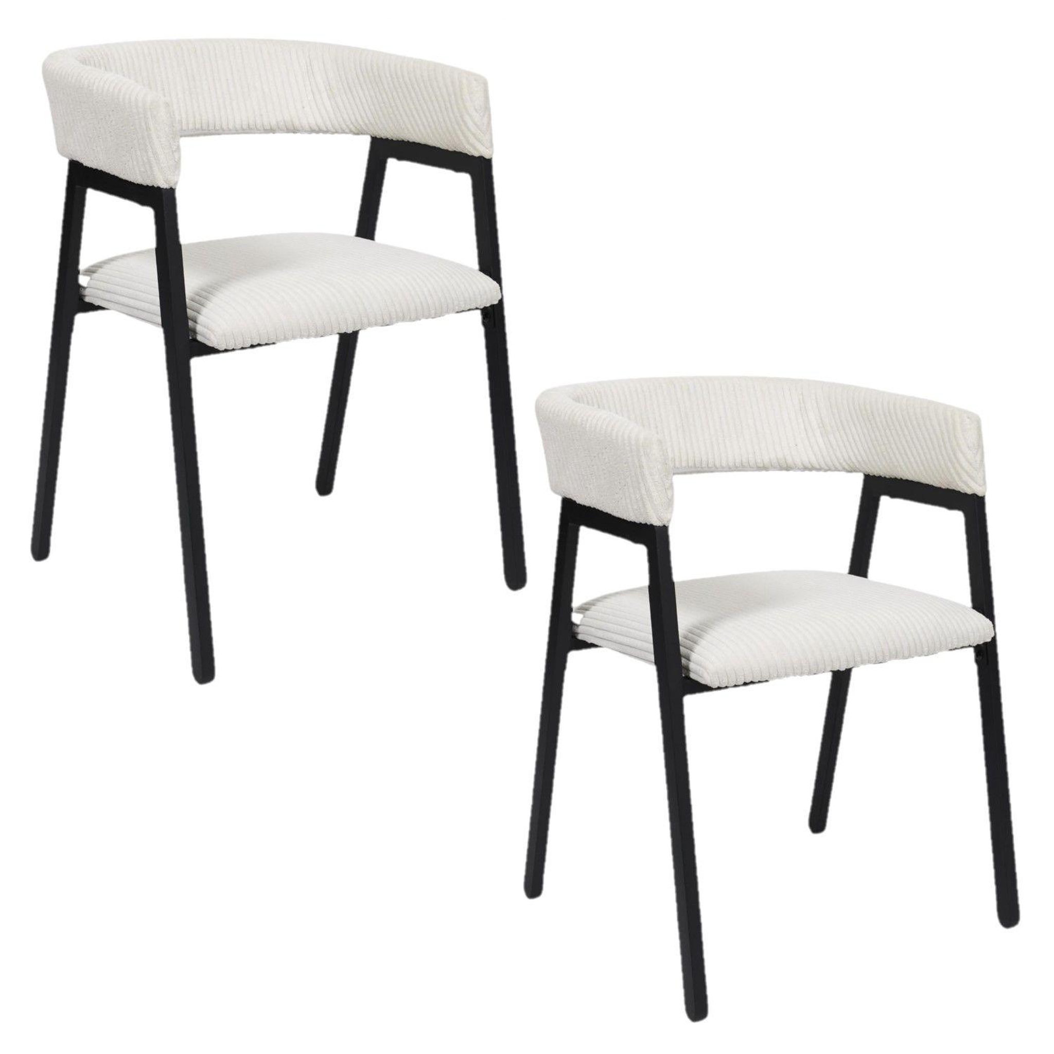 TOILINUX Lot de 2 fauteuils design en tissu côtelé scott. Coloris disponibles : Marron, Beige, Vert
