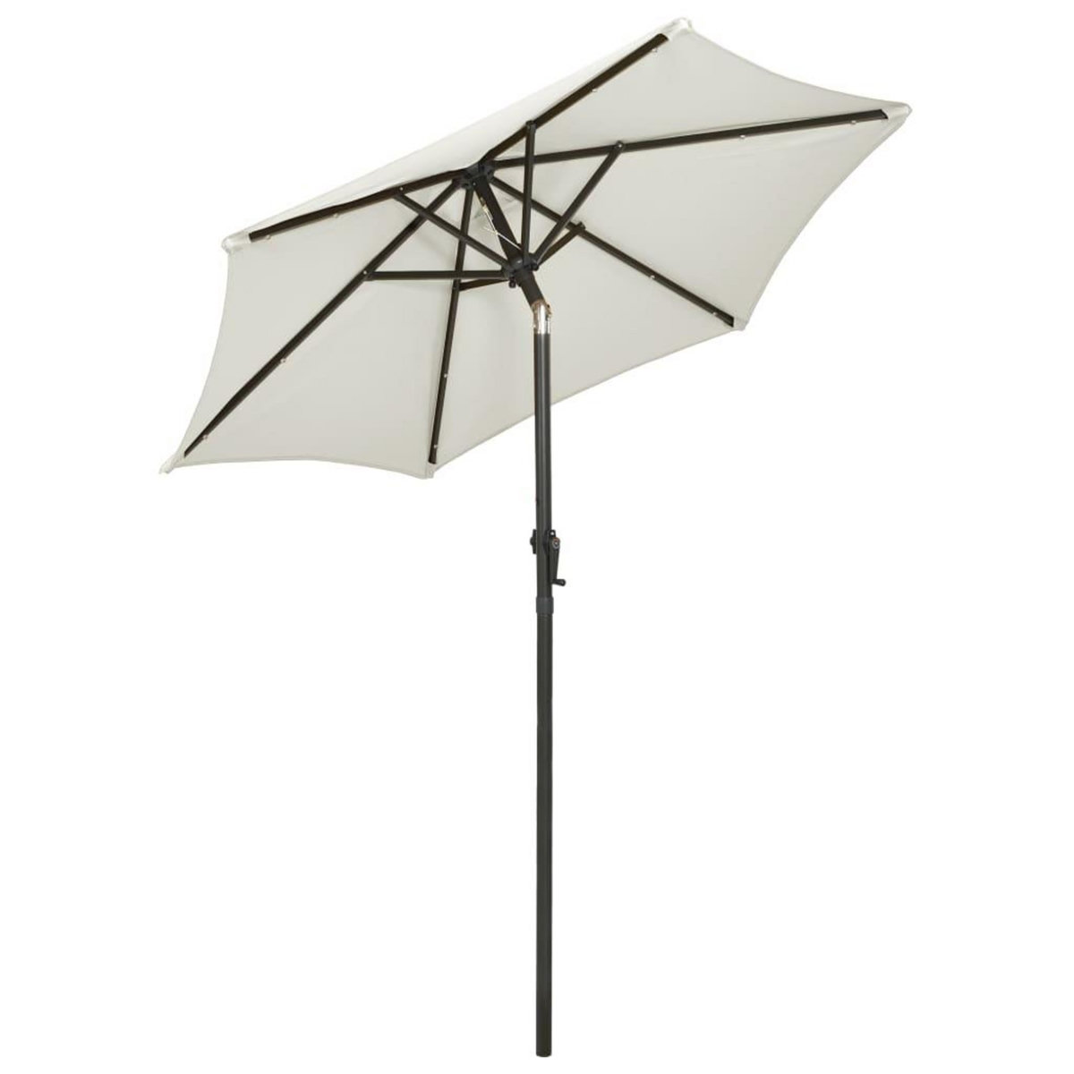 VIDAXL Parasol avec lumieres LED sable 200x211 cm aluminium