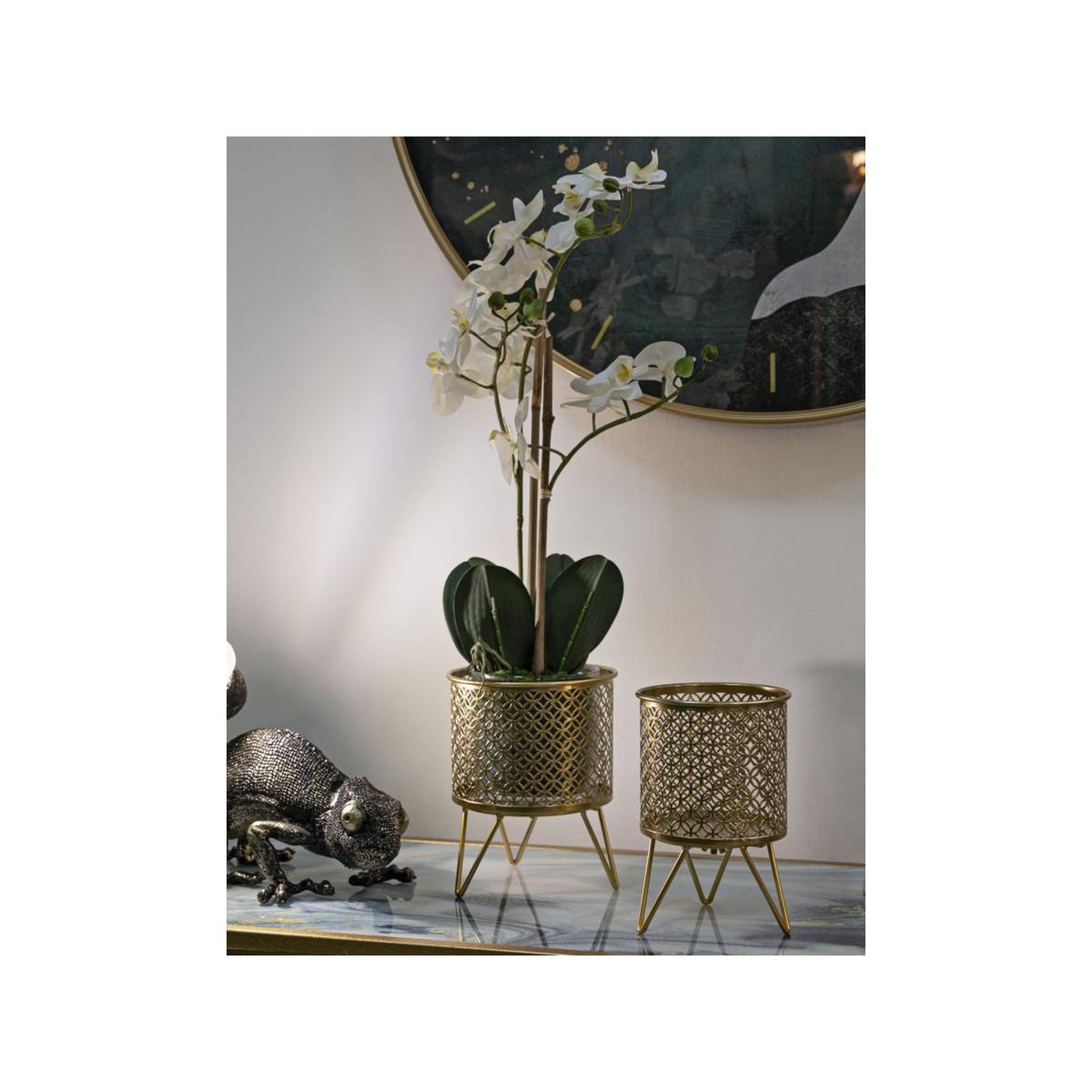 Voir la diapositive 5 : Paris Prix Lot de 2 cache-pots design  ceci  20cm or