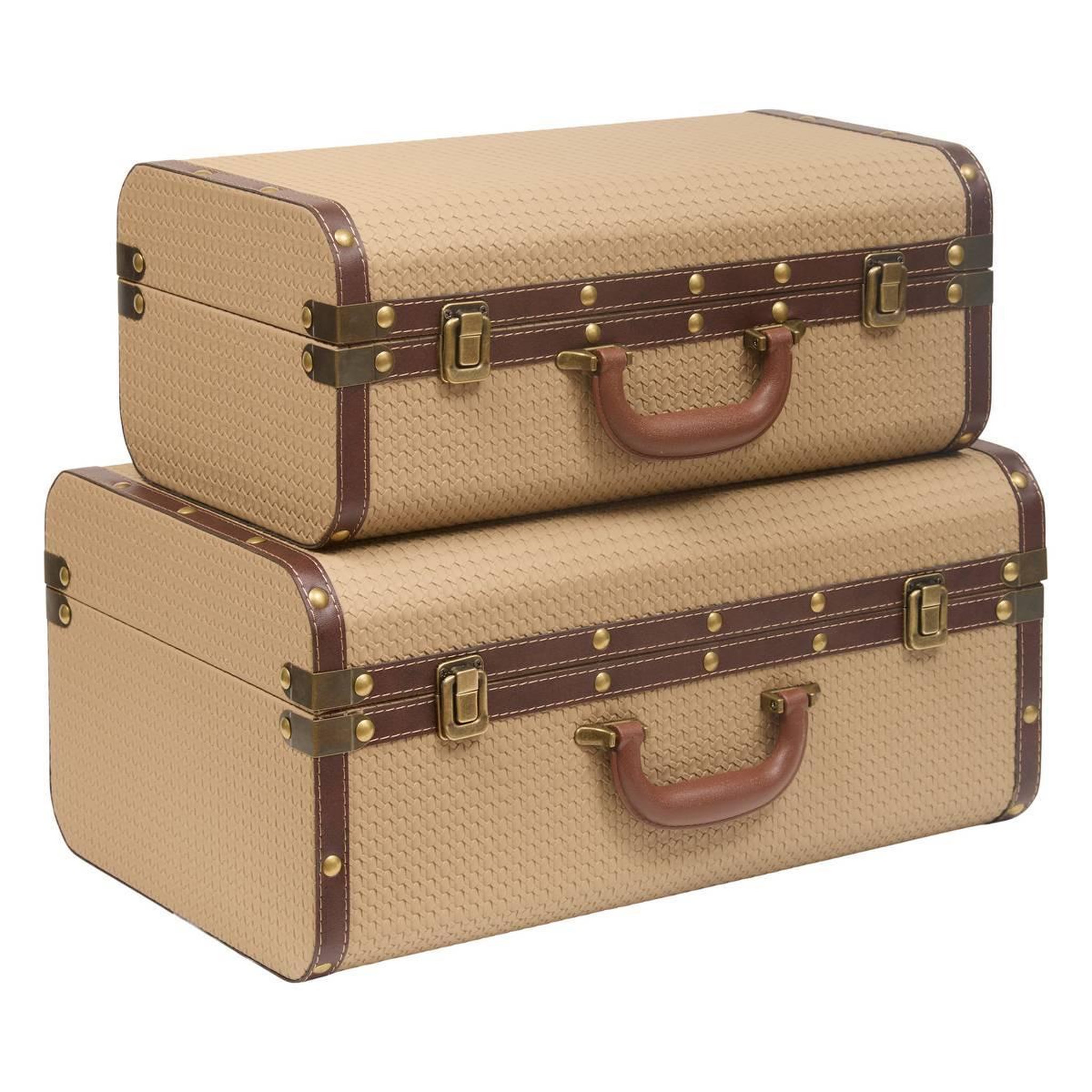 ATMOSPHERA Lot de 2 Malles Valises  Bonie  45cm Taupe