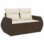 Voir la diapositive 4 : VIDAXL Salon de jardin avec coussins 6 pcs marron resine tressee
