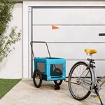 VIDAXL Remorque de velo pour animaux de compagnie bleu et noir