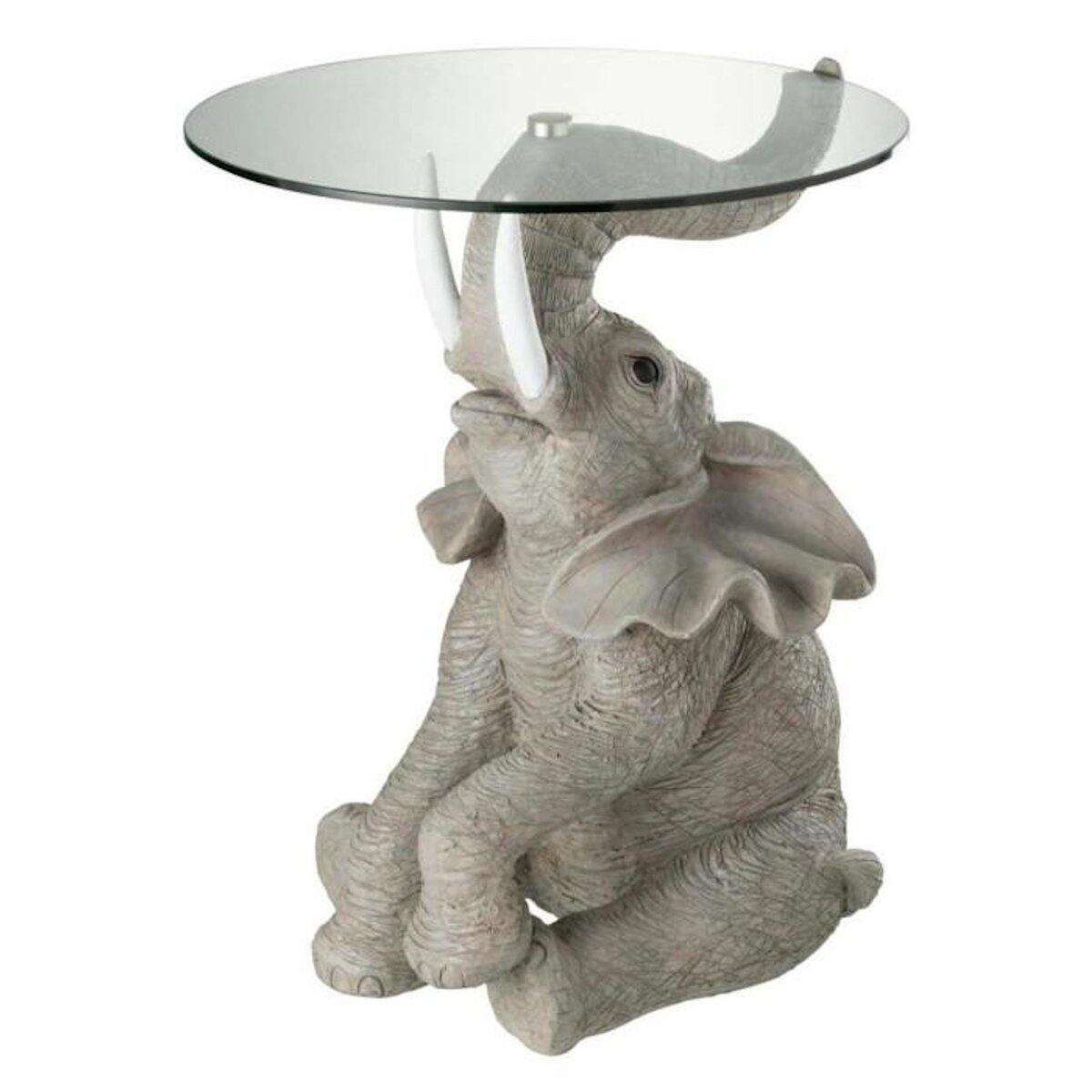 Paris Prix Table d'Appoint Design  Éléphant  63cm Gris