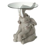 Paris Prix Table d'Appoint Design  Éléphant  63cm Gris