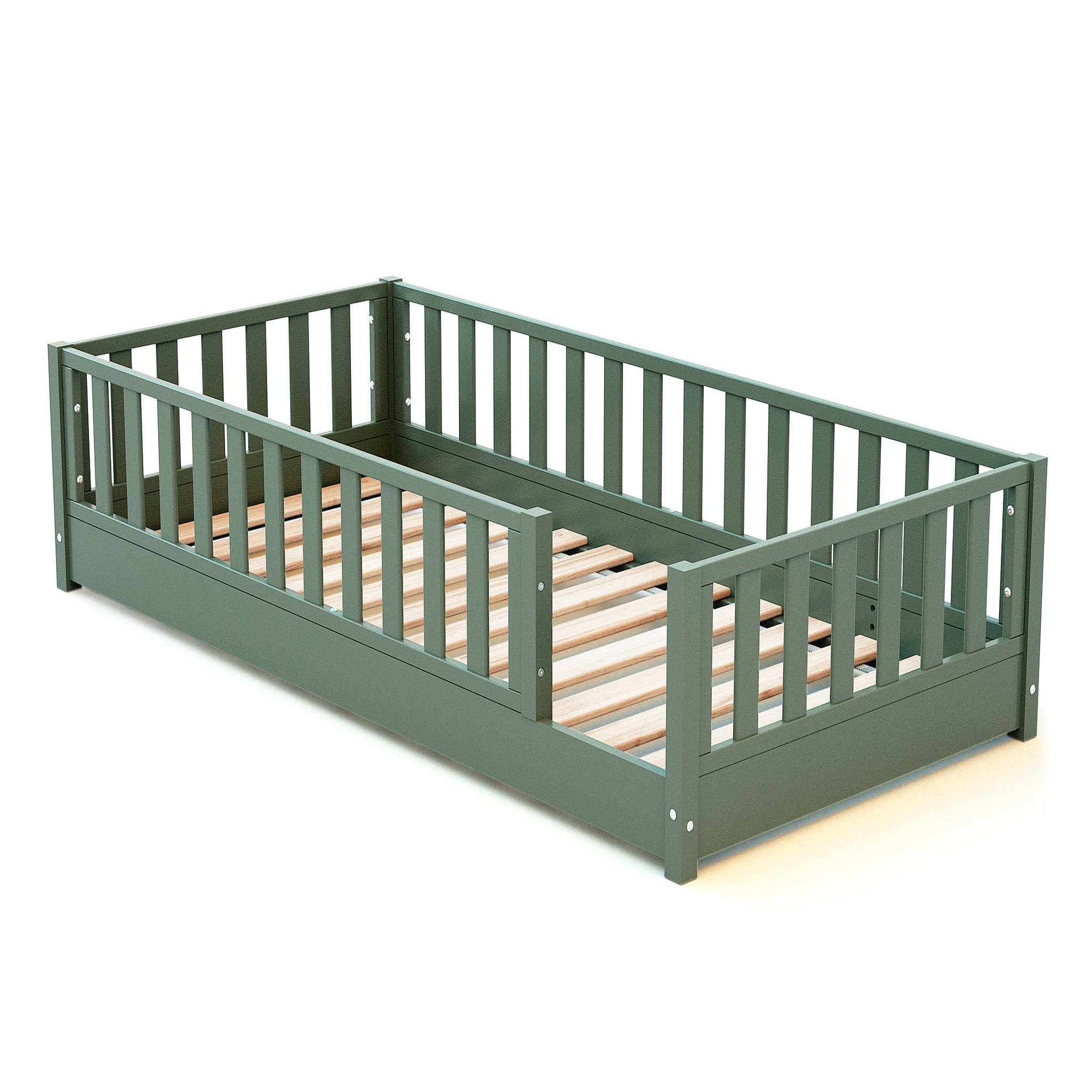 Voir la diapositive 1 : JURABABY Lit au sol enfant en bois SONHO - 90x190