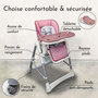 Voir la diapositive 3 : Monsieur Bébé Chaise haute bébé pliable réglable hauteur dossier tablette - Ptit
