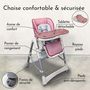 Voir la diapositive 3 : Monsieur Bébé Chaise haute bébé pliable réglable hauteur dossier tablette - Ptit