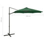 Voir la diapositive 6 : VIDAXL Parasol de jardin en porte-a-faux et mat et lumieres LED vert