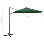 Voir la diapositive 6 : VIDAXL Parasol de jardin en porte-a-faux et mat et lumieres LED vert