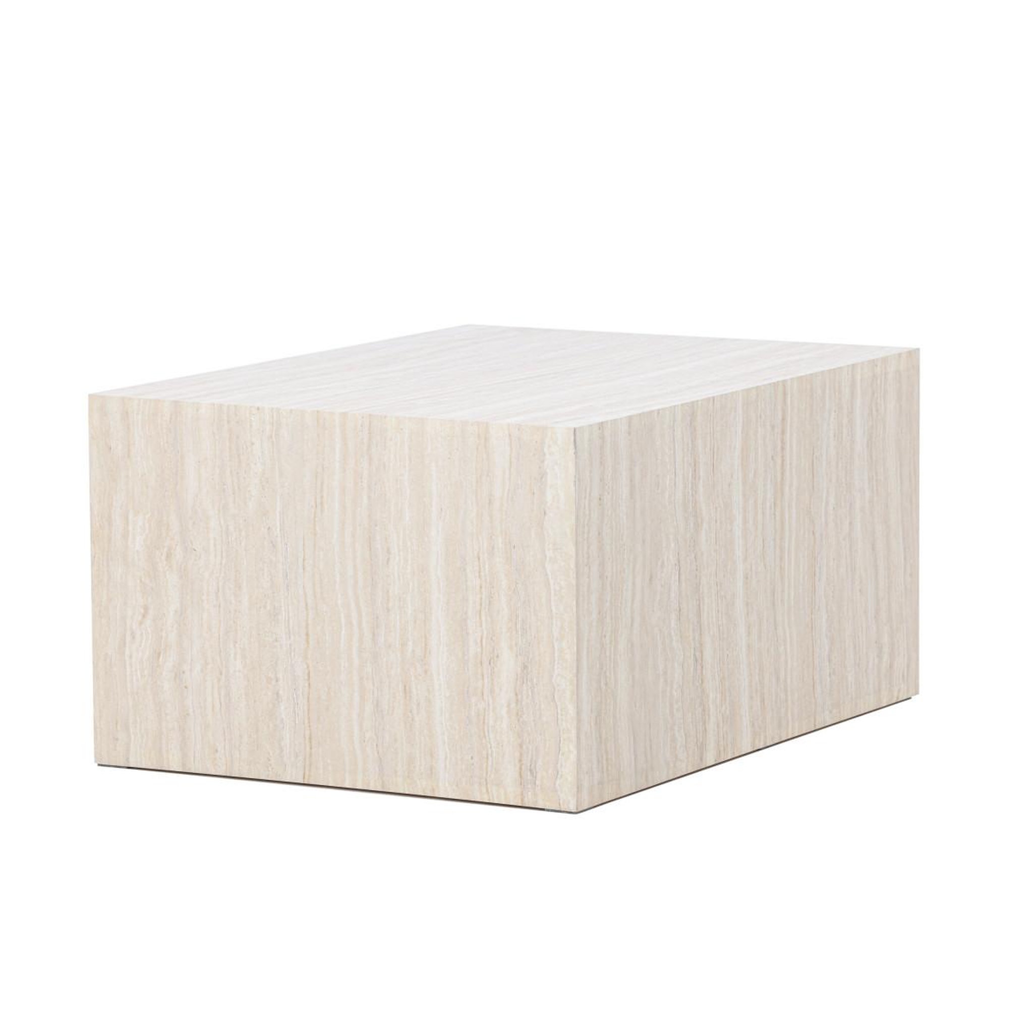 Voir la diapositive 3 : Paris Prix Table basse effet travertin  york  80cm beige