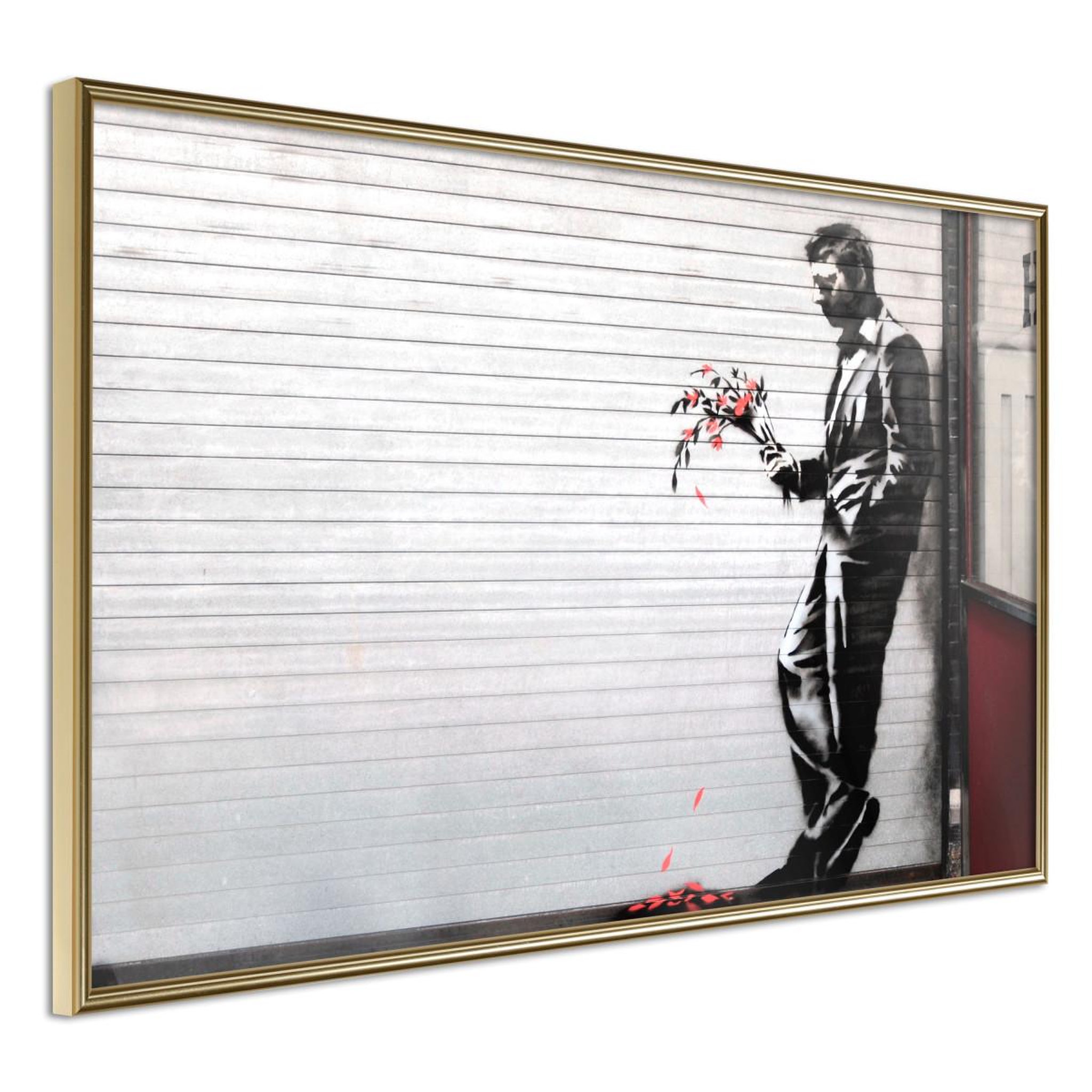 Voir la diapositive 1 : Paris Prix Affiche murale encadrée  banksy waiting in vain