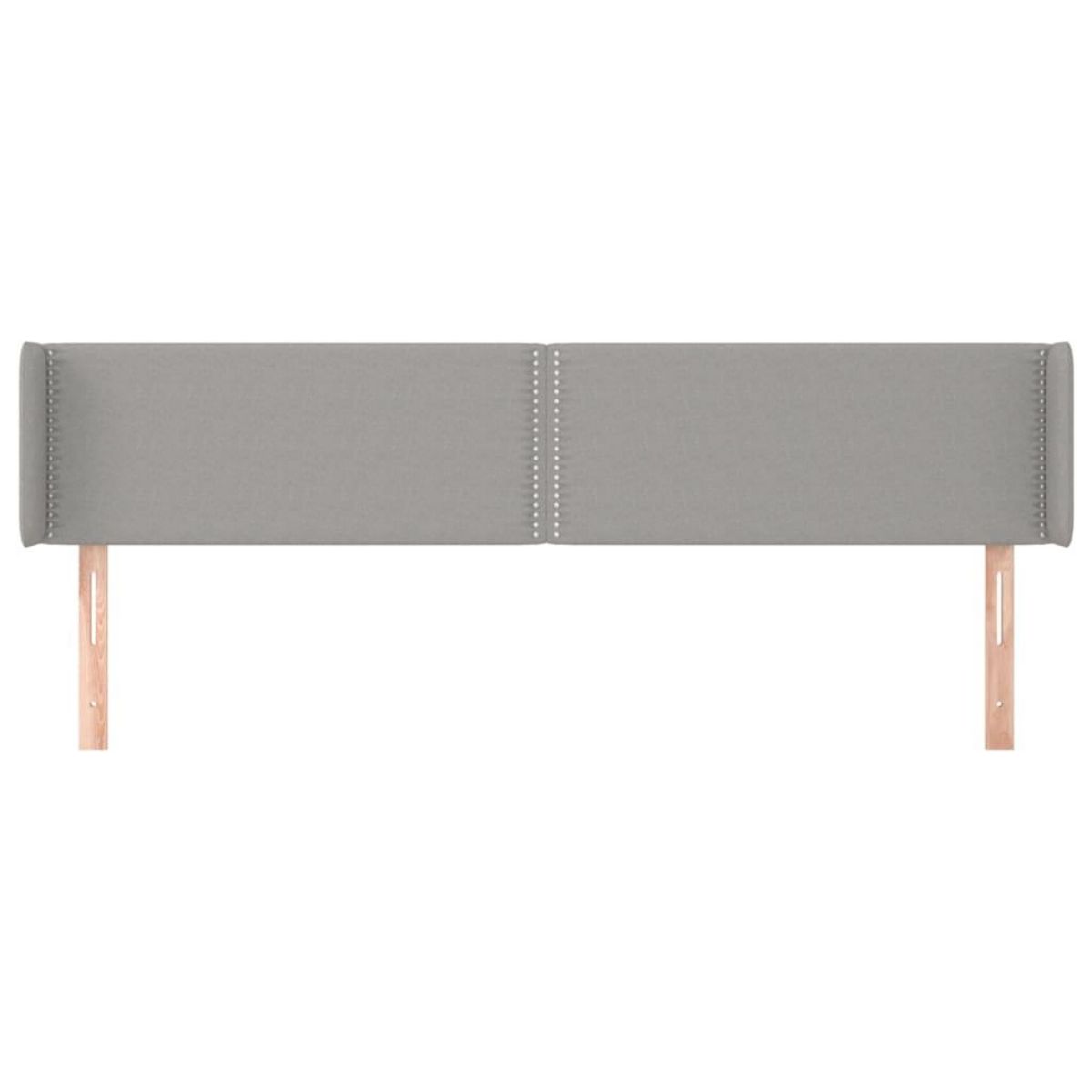 VIDAXL Tete de lit avec oreilles Gris clair 183x16x78/88 cm Tissu