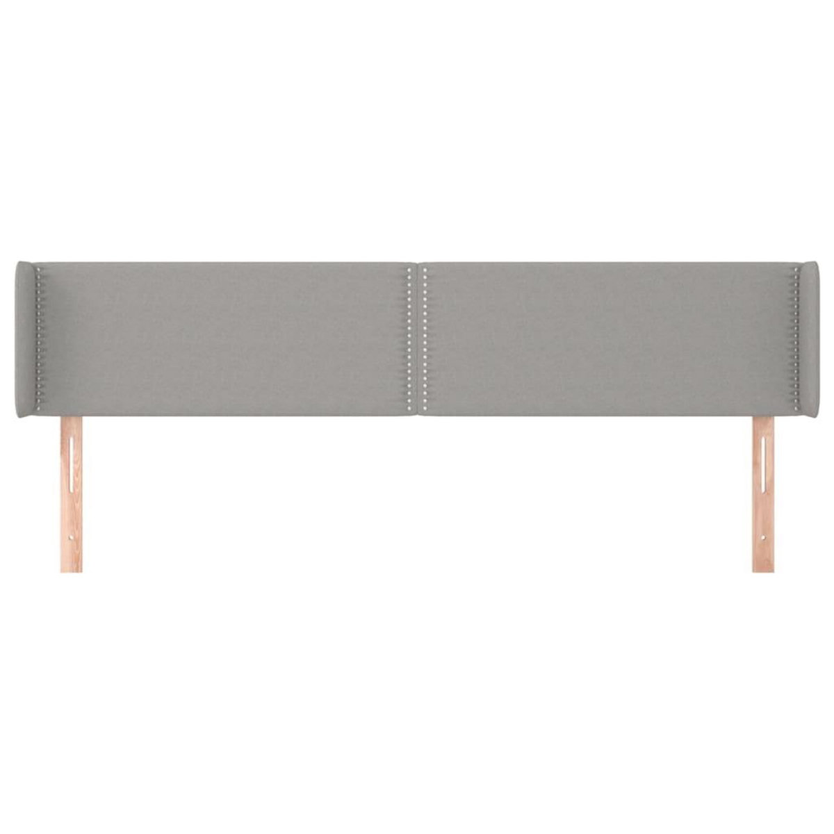 VIDAXL Tete de lit avec oreilles Gris clair 183x16x78/88 cm Tissu