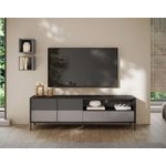 BEST MOBILIER Jules - meuble tv - 2 portes et 1 tiroir - 206 cm. Coloris disponibles : Gris, Bicolore