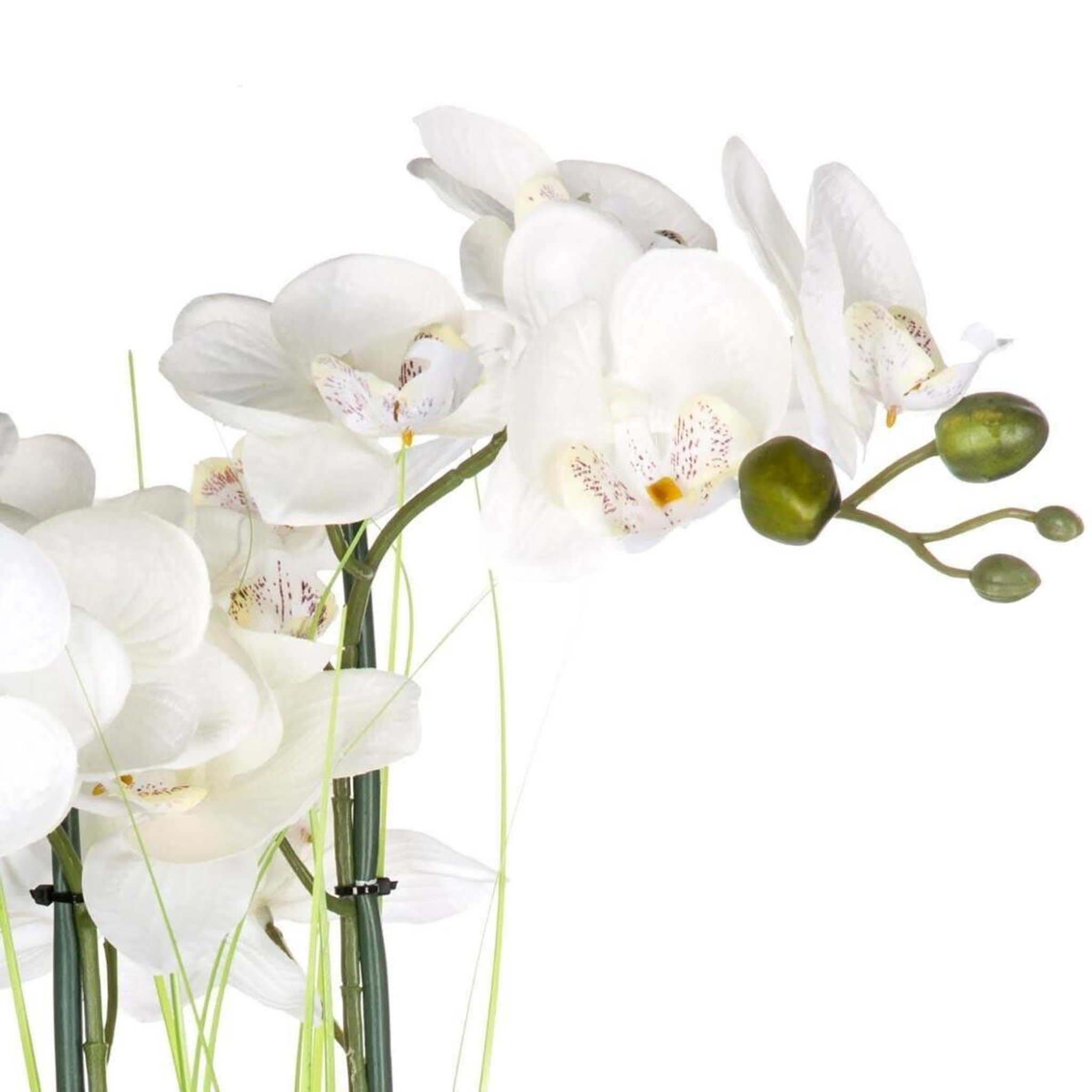 Voir la diapositive 2 : ATMOSPHERA Composition florale & vase  orchidée  53cm argent