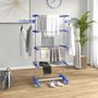 Voir la diapositive 4 : HOMCOM Séchoir à linge étendoir pliable ailes latérales 4 niveaux