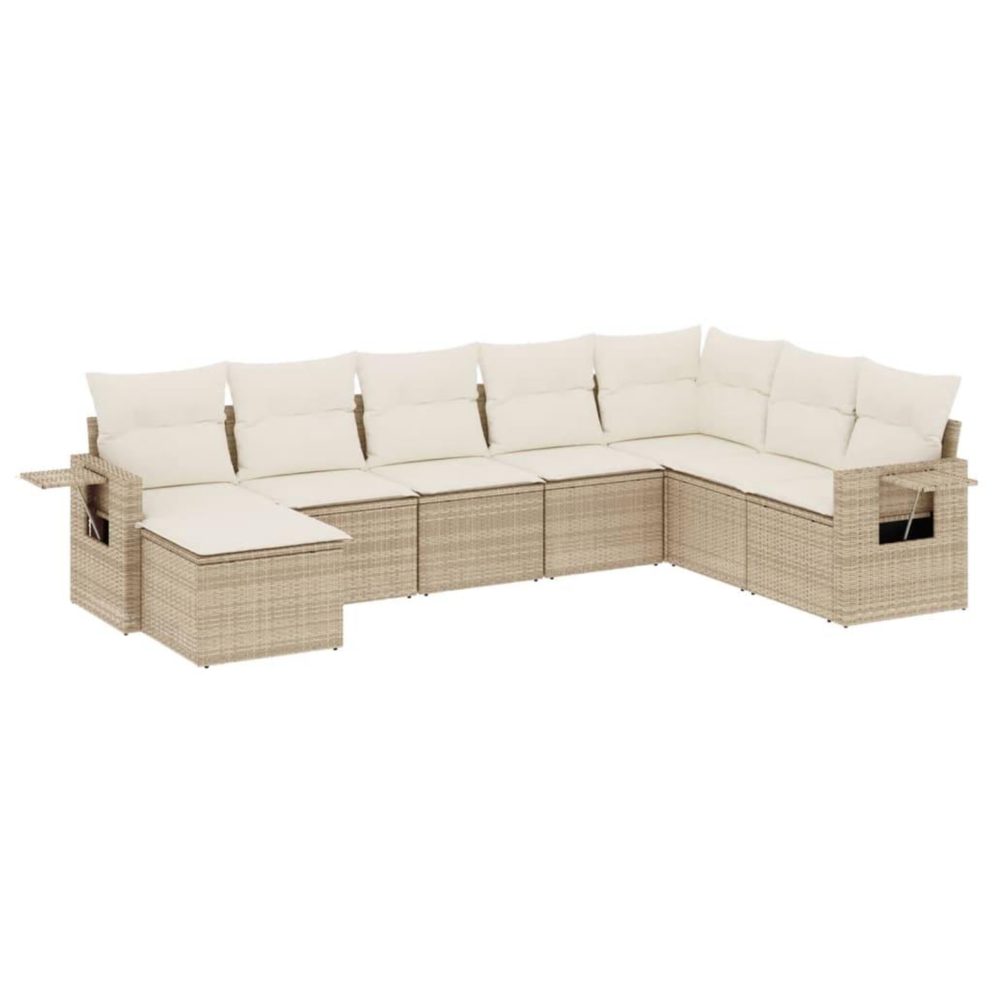Voir la diapositive 2 : VIDAXL Salon de jardin avec coussins 8 pcs beige resine tressee