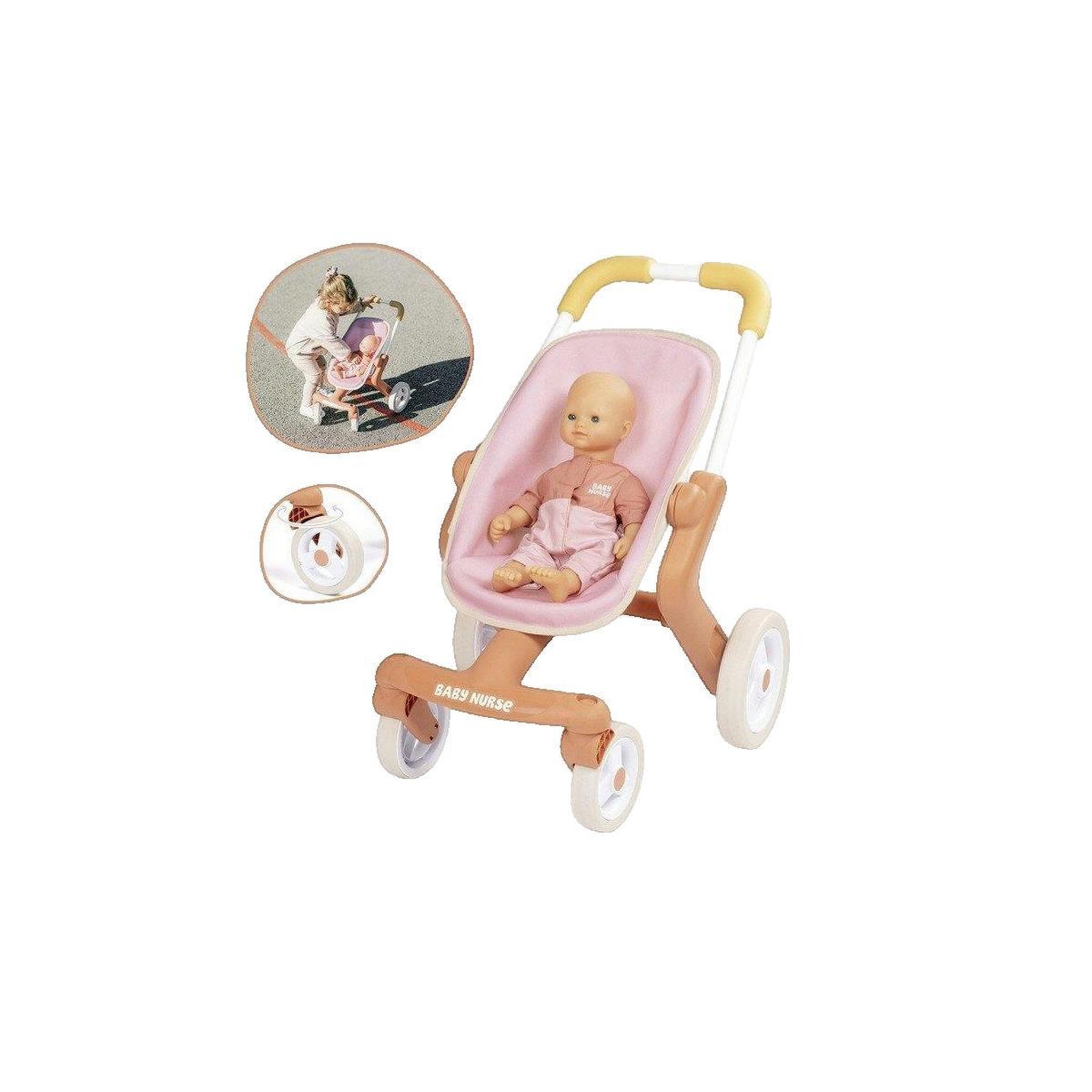 Voir la diapositive 3 : SMOBY Poussette pour poupée Smoby Baby Nurse colorée