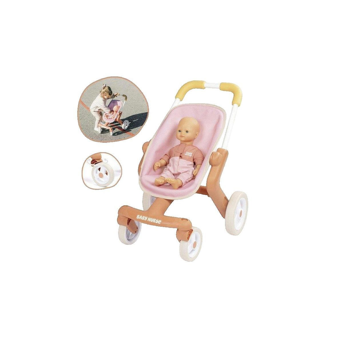 SMOBY Poussette pour poupée Smoby Baby Nurse colorée