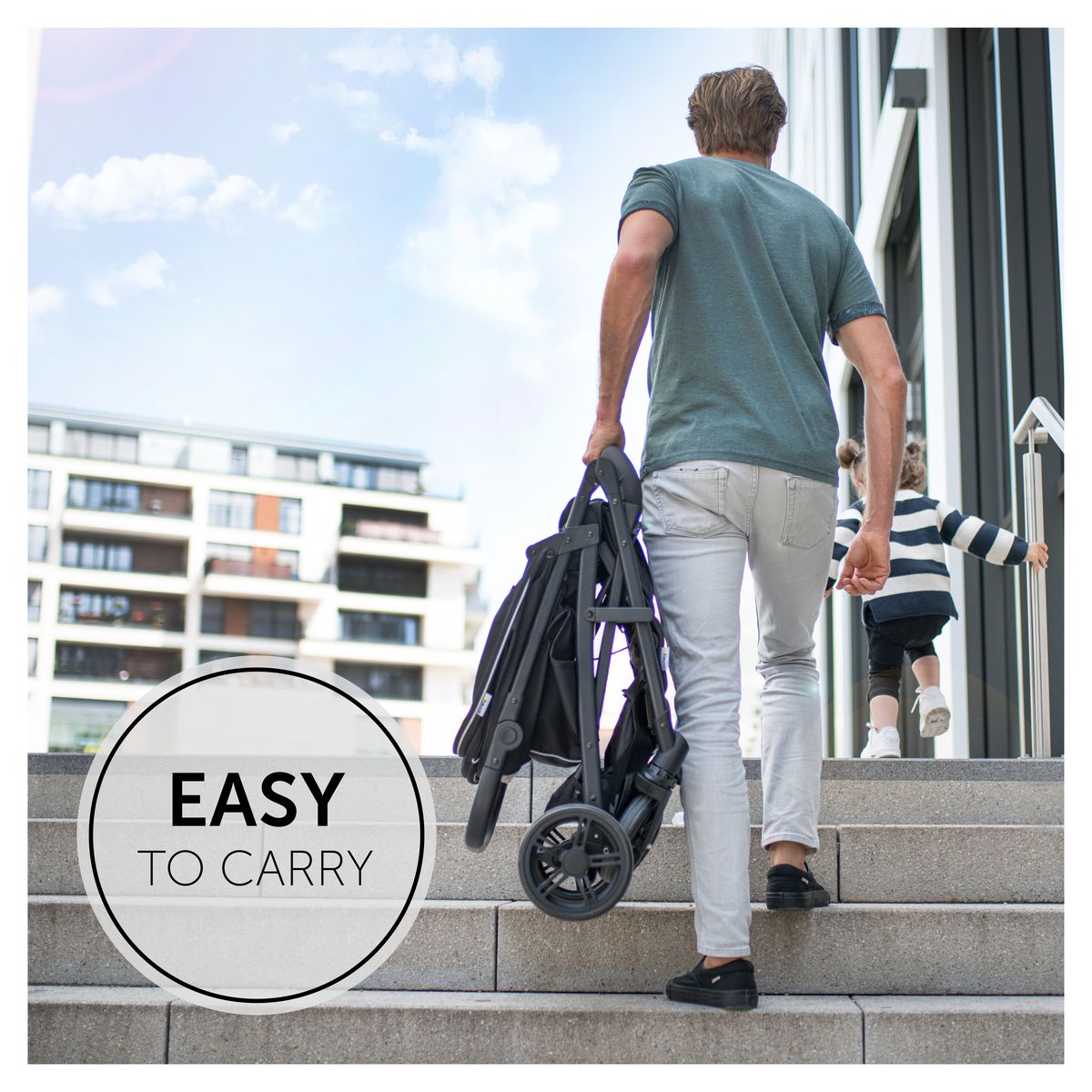 HAUCK Poussette citadine Rapid 4 Noir + Sac à Langer Care Me Charcoal Gris