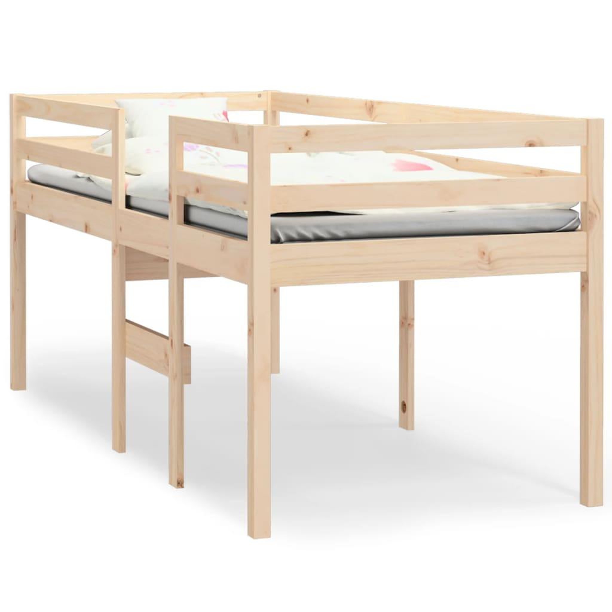Voir la diapositive 2 : VIDAXL Lit haut sans matelas 90x190 cm bois de pin massif