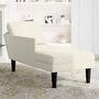 Voir la diapositive 3 : VIDAXL Fauteuil long avec coussin et accoudoir droit creme velours