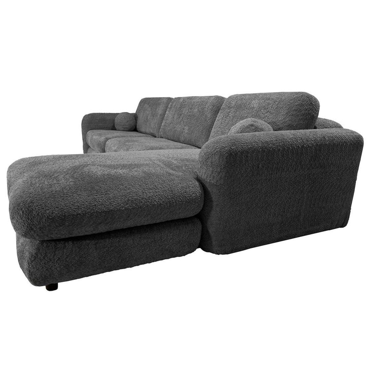 LISA DESIGN Rachel - canapé d'angle droit 4 places en tissu bouclette