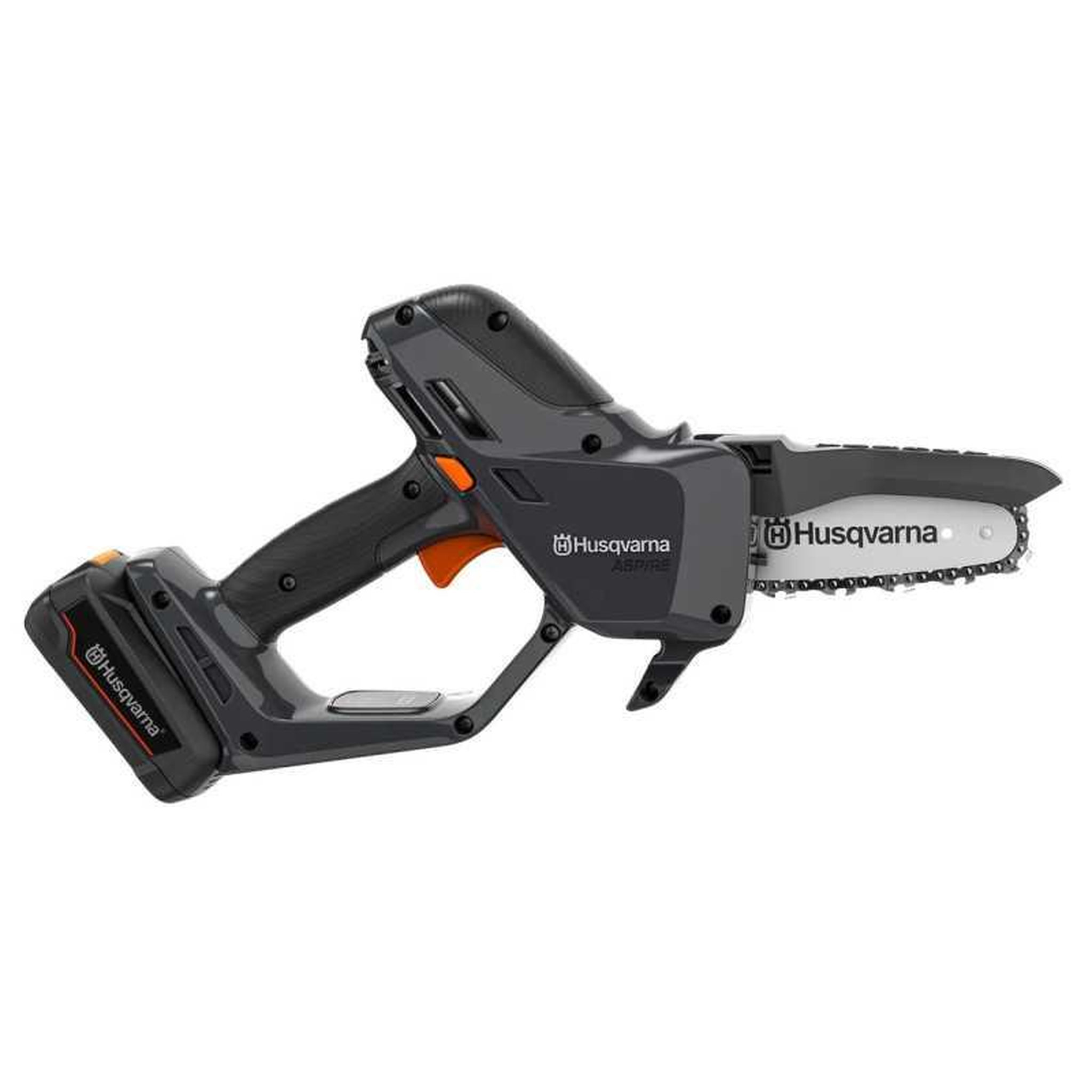 Voir la diapositive 2 : Husqvarna Viking Husqvarna aspire p5-p4a - scie d'élagage sur batterie 18 v, 12,7 cm, coupe jusqu'à 75 mm, frein de chaîne visible et remplacement sans outil
